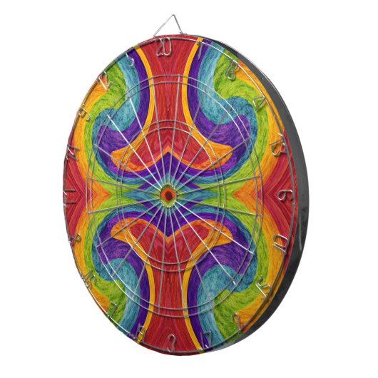 Abstract kunstschilderij 5 dartbord (Voorkant Rechts)
