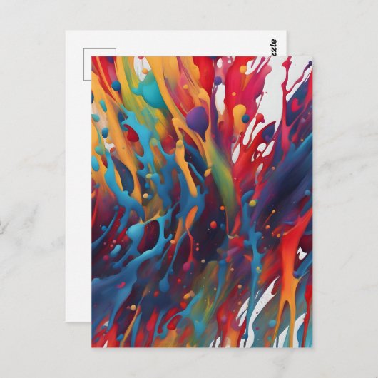 Abstract kunstschilderij briefkaart (Voorkant / Achterkant)