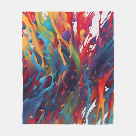 Abstract kunstschilderij fleece deken (Voorkant)