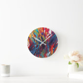 Abstract kunstschilderij ronde klok (Huis)