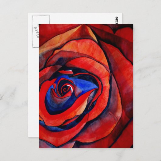 Abstract kunstschilderij van Macrorode rororororor Briefkaart (Voorkant / Achterkant)