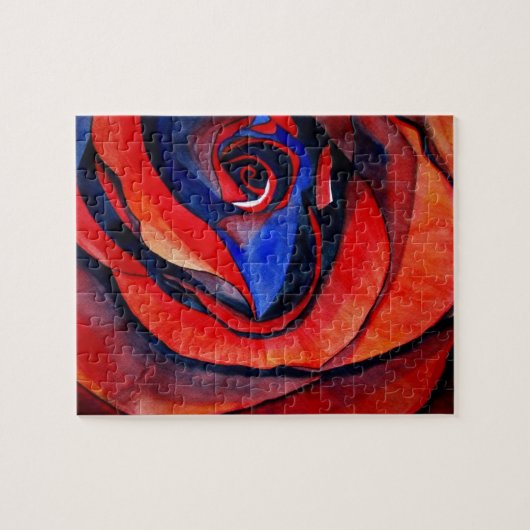 Abstract kunstschilderij van Macrorode rororororor Legpuzzel (Horizontaal)