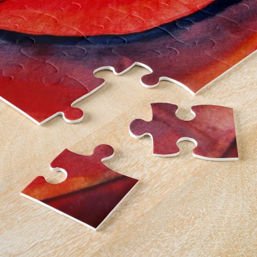 Abstract kunstschilderij van Macrorode rororororor Legpuzzel (Zijkant)