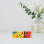 Abstract Kunstschrift Monogram Skinny Visitekaartj Mini Visitekaartje (Staand voorkant)
