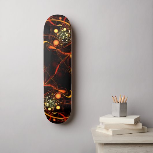 Abstract kunstskateboard met hartslag skateboard (Muurkunst)