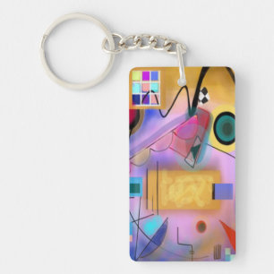 Abstract KunstSleutelhanger geïnspireerd door Kan Sleutelhanger