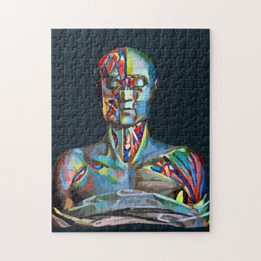 Abstract kunstspier Anatomie Man Kleurrijk Legpuzzel (Verticaal)