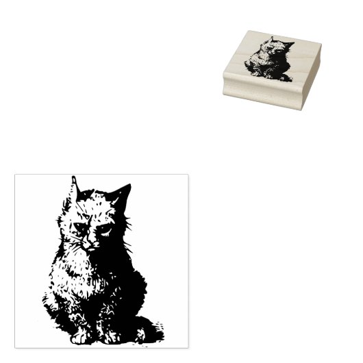 abstract kunststempel voor katten rubberstempel (Gestempeld)