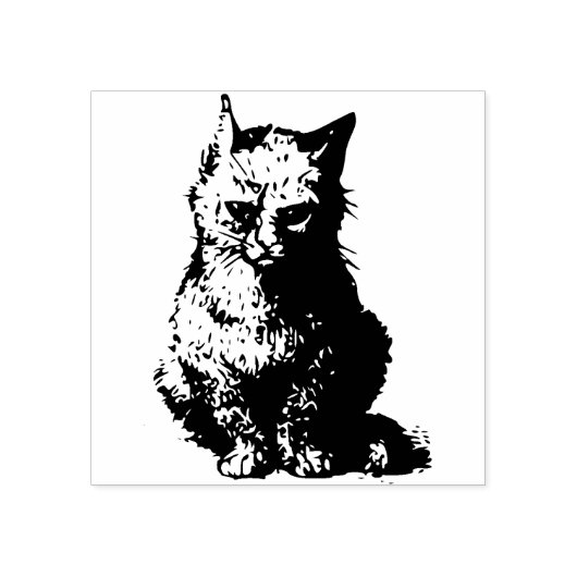 abstract kunststempel voor katten rubberstempel (Afrduk)