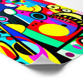 Abstract kunststuk met gedurfde kleuren geordend poster (Hoek)