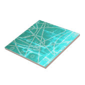 Abstract Kunstturquoise-lijnen Minimalisme Tegeltje (Zijkant)