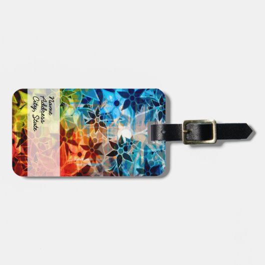 Abstract kunstventilatorpatroon #4 bagagelabel (Voorkant horizontaal)