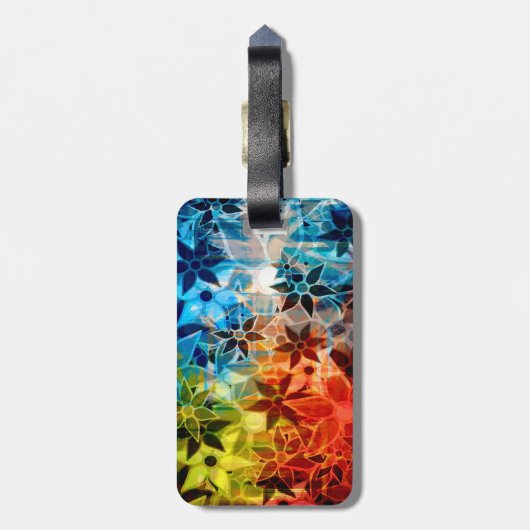 Abstract kunstventilatorpatroon #4 bagagelabel (Achterkant verticaal)