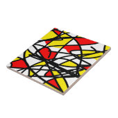 Abstract Kunstvet, helder, fijn rood Tegeltje (Zijkant)