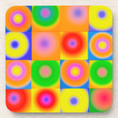 Abstract Kunstvet, helder rood blauw Bier Onderzetter (Voorkant)