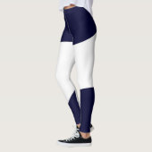 Abstract kunstvette donkerblauw wit leggings (Links)