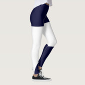 Abstract kunstvette donkerblauw wit leggings (Rechts)