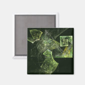 Abstract kunstvierkant magneet met verdraaid evenw (Voorkant / Achterkant)