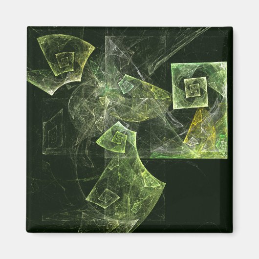 Abstract kunstvierkant magneet met verdraaid evenw (Voorkant)