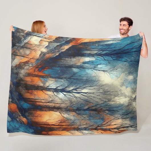 Abstract kunstwerk 10 - fleece deken (In situ)