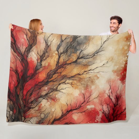 Abstract kunstwerk 1 - fleece deken (In situ)