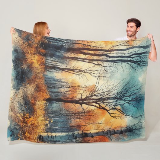 Abstract kunstwerk 8 - fleece deken (In situ)