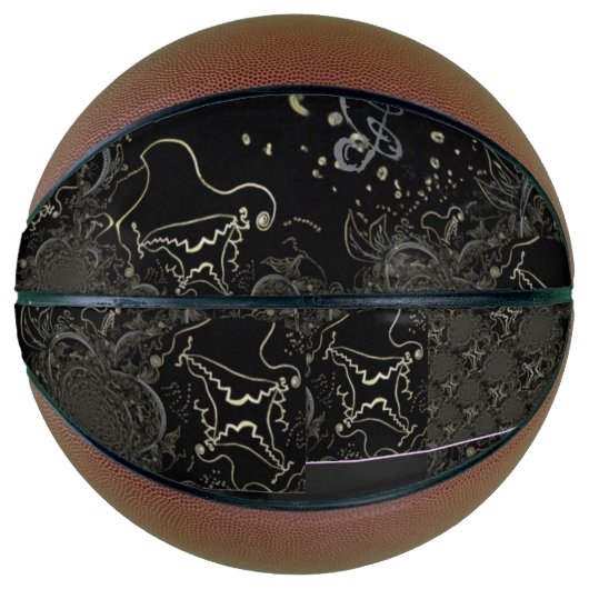 Abstract kunstwerk Black Basketball Basketbal (Voorkant)