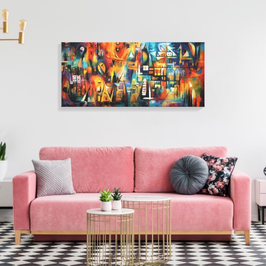Abstract kunstwerk canvas afdruk (Insitu (Woonkamer))