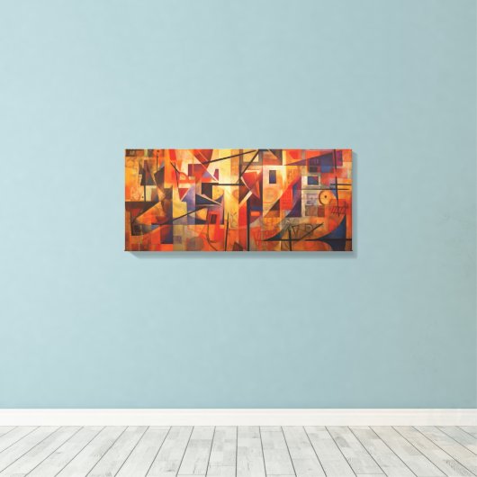 Abstract kunstwerk canvas afdruk (Insitu (Houten vloer))