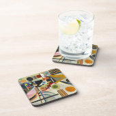 Abstract kunstwerk Kandinsky Bier Onderzetter (Rechterzijde)