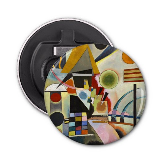 Abstract kunstwerk Kandinsky Button Flesopener (Voorkant)
