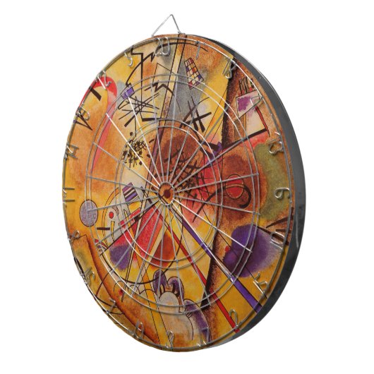 Abstract kunstwerk Kandinsky Dartbord (Voorkant Rechts)