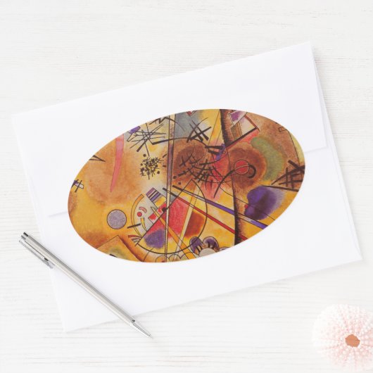 Abstract kunstwerk Kandinsky Ovale Sticker (Envelop)