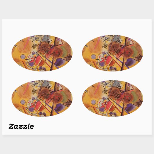 Abstract kunstwerk Kandinsky Ovale Sticker (Vel)