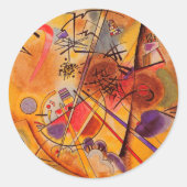 Abstract kunstwerk Kandinsky Ronde Sticker (Voorkant)