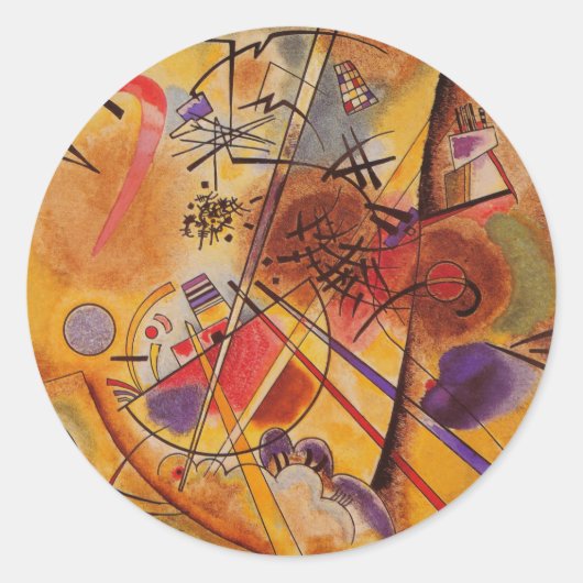 Abstract kunstwerk Kandinsky Ronde Sticker (Voorkant)