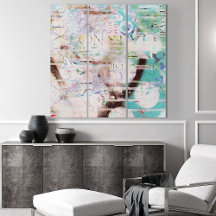 Abstract kunstwerk Kleurrijke Collage Art Framed A