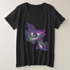 Abstract kunstwerk met gemengde media grote maat t-shirt