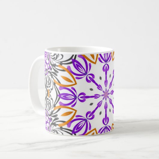 Abstract kunstwerk met kleuter ontwerp - Beker voo Koffiemok (Voorkant links)