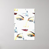 Abstract kunstwerk met sensual Feminine Portrait Canvas Afdruk (Voorkant)