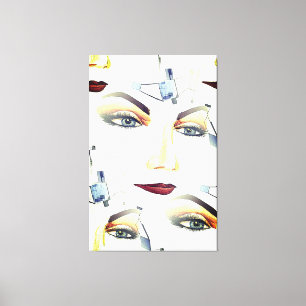 Abstract kunstwerk met sensual Feminine Portrait Canvas Afdruk