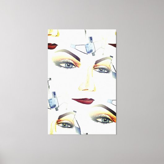 Abstract kunstwerk met sensual Feminine Portrait Canvas Afdruk (Voorkant)