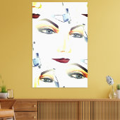 Abstract kunstwerk met sensual Feminine Portrait Canvas Afdruk (Insitu (Woonkamer))