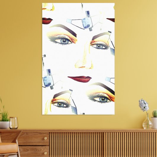 Abstract kunstwerk met sensual Feminine Portrait Canvas Afdruk (Insitu (Woonkamer))