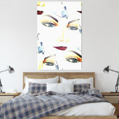 Abstract kunstwerk met sensual Feminine Portrait Canvas Afdruk (Insitu (Slaapkamer))