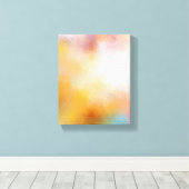 Abstract kunstwerk Rood Geel Blauw Paars Groen Roz Canvas Afdruk (Insitu (Houten vloer))