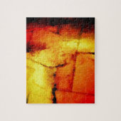 Abstract kunstwerk, roodgeel, modern legpuzzel (Verticaal)