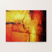Abstract kunstwerk, roodgeel, modern legpuzzel (Horizontaal)