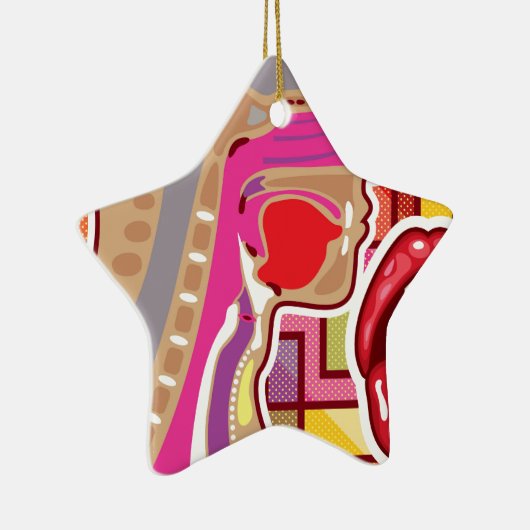 Abstract kunstwerk Throat n Nose-diagram Keramisch Ornament (Rechts)