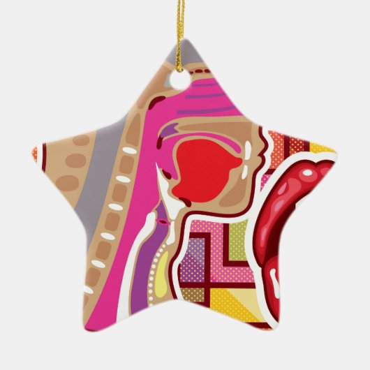 Abstract kunstwerk Throat n Nose-diagram Keramisch Ornament (Voorkant)